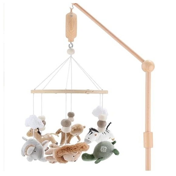 Charming Peanut Shell Woodland Animal Musical Mobile - Safari Serenity - Picture 5 of 8